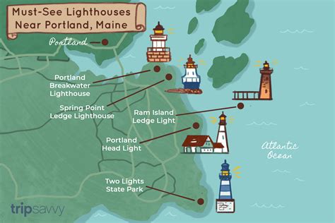 Maine Lighthouses Map